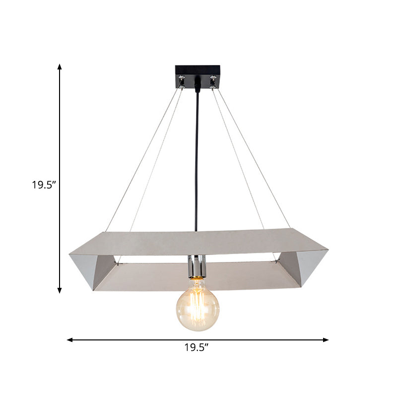 Geometric Frame Suspension Light Modern Metal 1 Light Bedroom Ceiling Pendant Lamp in White Clearhalo 'Ceiling Lights' 'Modern Pendants' 'Modern' 'Pendant Lights' 'Pendants' Lighting' 762914