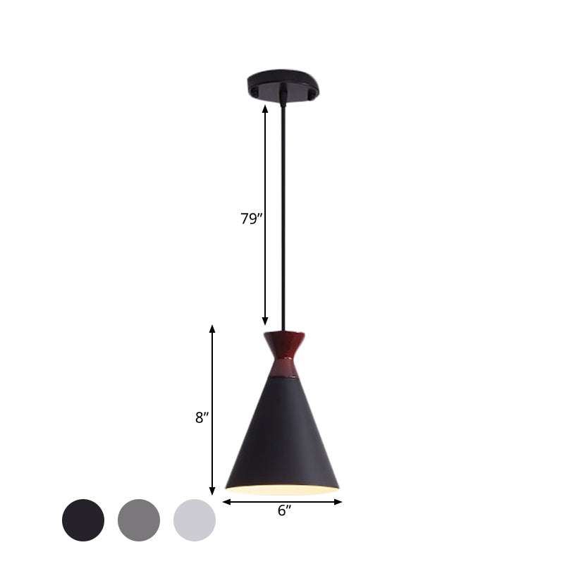 Wide Flare Drop Pendant Light Modernist Iron 1 Head Bedside Suspension Lamp in Black/Grey/White Clearhalo 'Ceiling Lights' 'Modern Pendants' 'Modern' 'Pendant Lights' 'Pendants' Lighting' 763156