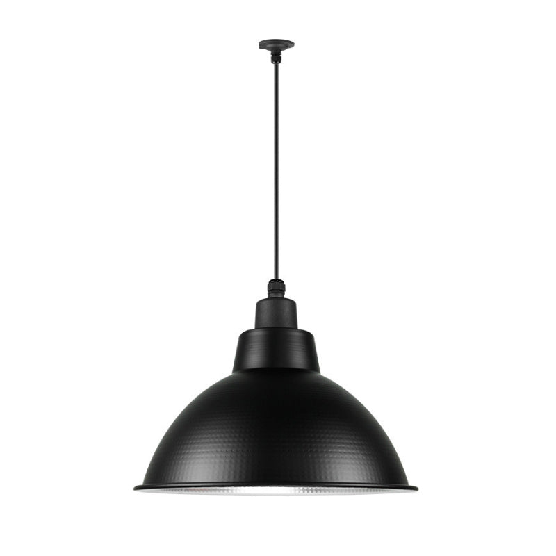 1 Head Bowl Suspension Light Industrial Style Black Finish Metal Pendant Lighting, 12