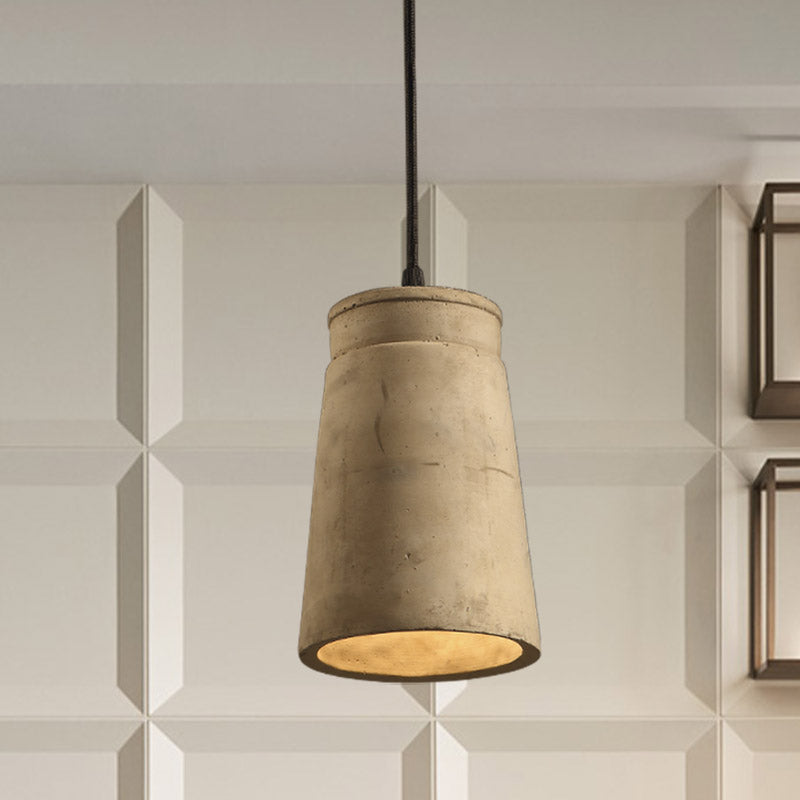 Vintage Cylinder Hanging Ceiling Light 1 Bulb Cement Pendant Lighting in Grey for Dining Room Grey Clearhalo 'Ceiling Lights' 'Modern Pendants' 'Modern' 'Pendant Lights' 'Pendants' Lighting' 767303