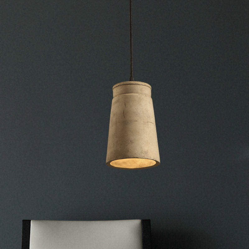 Vintage Cylinder Hanging Ceiling Light 1 Bulb Cement Pendant Lighting in Grey for Dining Room Clearhalo 'Ceiling Lights' 'Modern Pendants' 'Modern' 'Pendant Lights' 'Pendants' Lighting' 767304