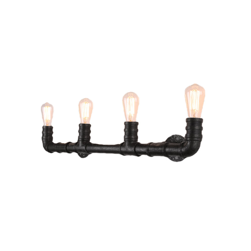 4 Bulbs Linear Wall Mount Light with Pipe Design Industrial Style Black/Bronze Wall Sconce for Kitchen Clearhalo 'Art deco wall lights' 'Cast Iron' 'Glass' 'Industrial wall lights' 'Industrial' 'Middle century wall lights' 'Modern' 'Rustic wall lights' 'Tiffany' 'Traditional wall lights' 'Wall Lamps & Sconces' 'Wall Lights' Lighting' 768213