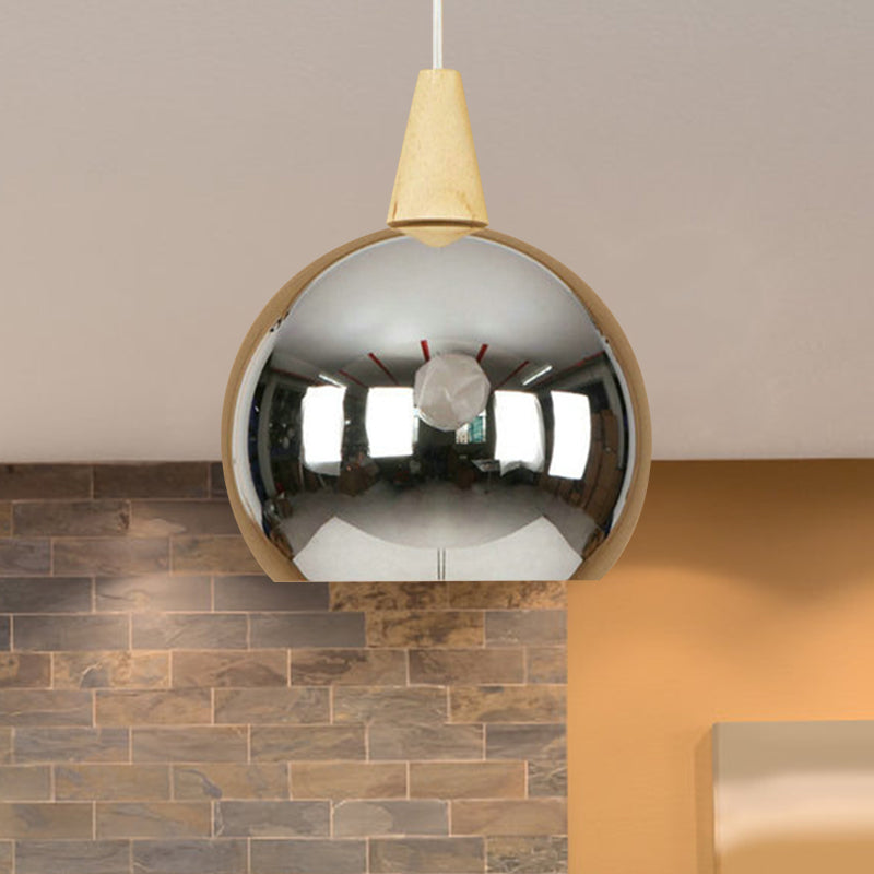 Mirror Ball Pendant Light Single Light Modern Industrial Hanging Lamp for Bedroom Clearhalo 'Art Deco Pendants' 'Cast Iron' 'Ceiling Lights' 'Ceramic' 'Crystal' 'Industrial Pendants' 'Industrial' 'Metal' 'Middle Century Pendants' 'Pendant Lights' 'Pendants' 'Tiffany' Lighting' 769710