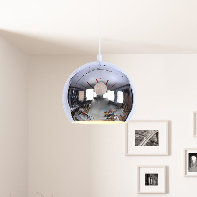 Metallic Orb Pendant Light 1 Light Industrial Style Hanging Light for Living Room Clearhalo 'Art Deco Pendants' 'Cast Iron' 'Ceiling Lights' 'Ceramic' 'Crystal' 'Industrial Pendants' 'Industrial' 'Metal' 'Middle Century Pendants' 'Pendant Lights' 'Pendants' 'Tiffany' Lighting' 769718