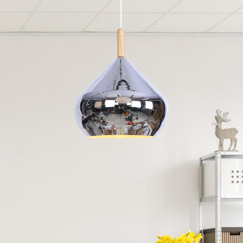 Mirror Ball Ceiling Pendant Light 1 Light Metallic Vintage Hanging Light in Wood Clearhalo 'Art Deco Pendants' 'Cast Iron' 'Ceiling Lights' 'Ceramic' 'Crystal' 'Industrial Pendants' 'Industrial' 'Metal' 'Middle Century Pendants' 'Pendant Lights' 'Pendants' 'Tiffany' Lighting' 769736