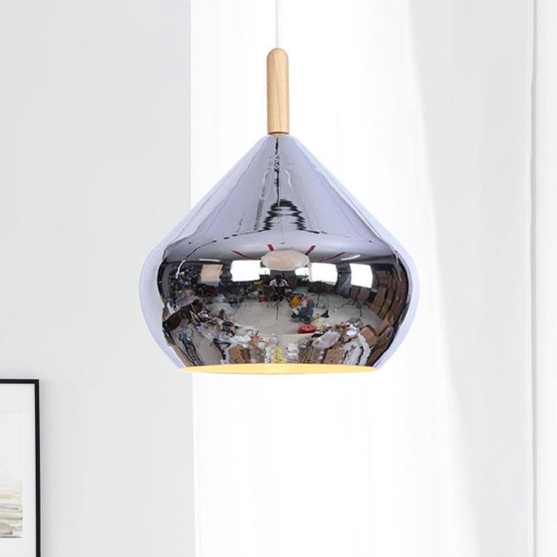 Mirror Ball Ceiling Pendant Light 1 Light Metallic Vintage Hanging Light in Wood Clearhalo 'Art Deco Pendants' 'Cast Iron' 'Ceiling Lights' 'Ceramic' 'Crystal' 'Industrial Pendants' 'Industrial' 'Metal' 'Middle Century Pendants' 'Pendant Lights' 'Pendants' 'Tiffany' Lighting' 769737