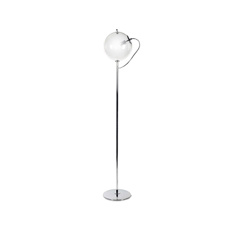 Black Globe Floor Standing Lamp Contemporary 1 Light Clear Glass Standing Light for Living Room Clearhalo 'Floor Lamps' 'Lamps' Lighting' 769895