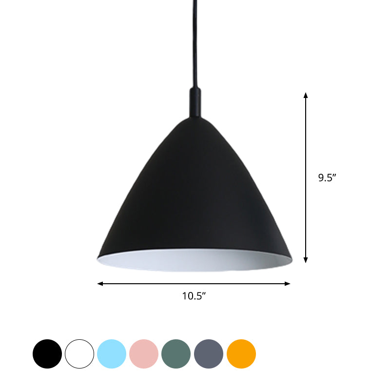 Tapered Ceiling Pendant Light Modernism Metal 10.5