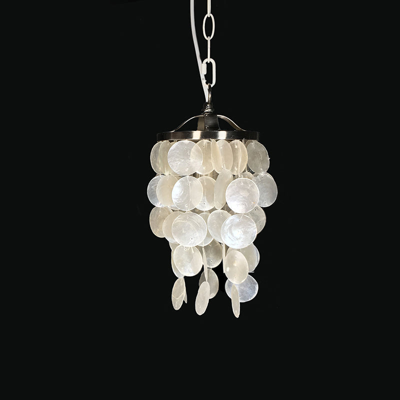 Wind Chime Pendant Light Nordic Shell 1 Light White Hanging Ceiling Light for Living Room Clearhalo 'Ceiling Lights' 'Modern Pendants' 'Modern' 'Pendant Lights' 'Pendants' Lighting' 770399