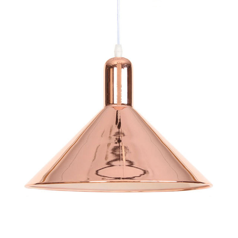 Conical Pendant Lighting with Electroplate Metal Shade Single Light Modern Hanging Light Clearhalo 'Art Deco Pendants' 'Cast Iron' 'Ceiling Lights' 'Ceramic' 'Crystal' 'Industrial Pendants' 'Industrial' 'Metal' 'Middle Century Pendants' 'Pendant Lights' 'Pendants' 'Tiffany' Lighting' 770720