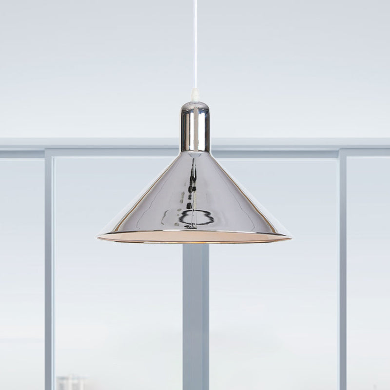 Conical Pendant Lighting with Electroplate Metal Shade Single Light Modern Hanging Light Clearhalo 'Art Deco Pendants' 'Cast Iron' 'Ceiling Lights' 'Ceramic' 'Crystal' 'Industrial Pendants' 'Industrial' 'Metal' 'Middle Century Pendants' 'Pendant Lights' 'Pendants' 'Tiffany' Lighting' 770723