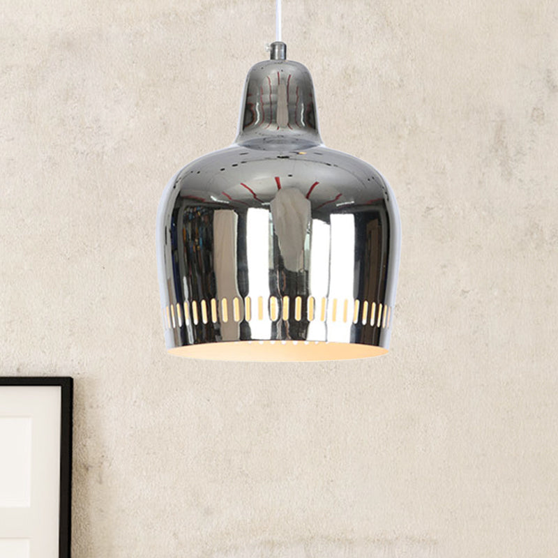 Mirror Bell Pendant Lamp Height Adjustable Modern Single Hanging Light for Living Room Chrome Clearhalo 'Art Deco Pendants' 'Cast Iron' 'Ceiling Lights' 'Ceramic' 'Crystal' 'Industrial Pendants' 'Industrial' 'Metal' 'Middle Century Pendants' 'Pendant Lights' 'Pendants' 'Tiffany' Lighting' 772254