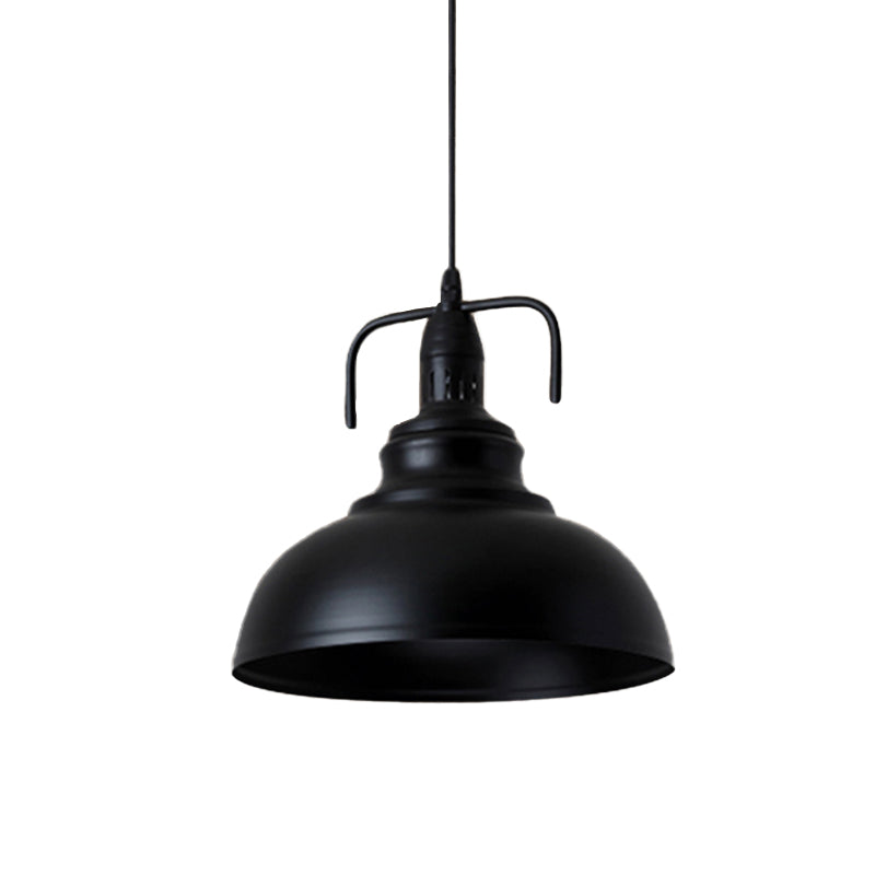 Black Dome Shade Ceiling Pendant Industrial Metal 11.5