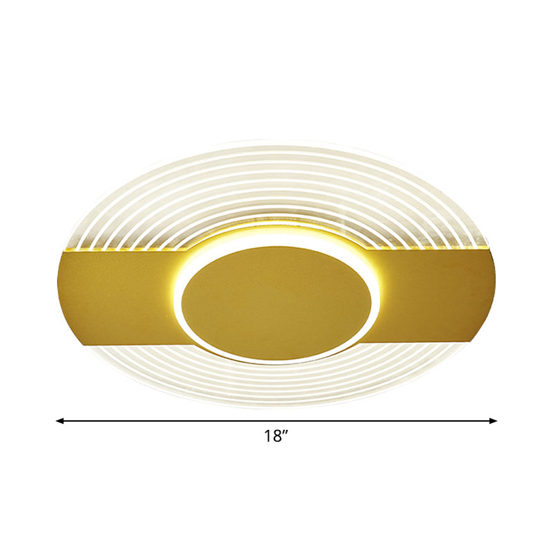 Ultrathin Disc LED Flushmount Lighting Simple Acrylic Gold LED Ceiling Flush Mount in Warm/White Light Clearhalo 'Ceiling Lights' 'Close To Ceiling Lights' 'Close to ceiling' 'Flush mount' Lighting' 781273