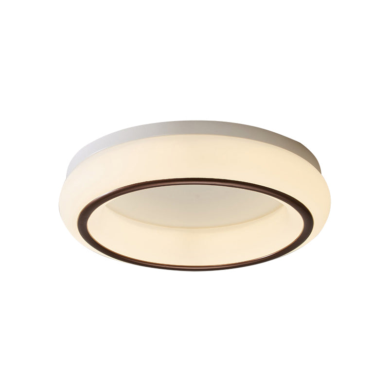 Simple Hoop Acrylic Flush Mount LED Surface Ceiling Lamp in Black and White for Bedroom Clearhalo 'Ceiling Lights' 'Close To Ceiling Lights' 'Close to ceiling' 'Flush mount' Lighting' 781289