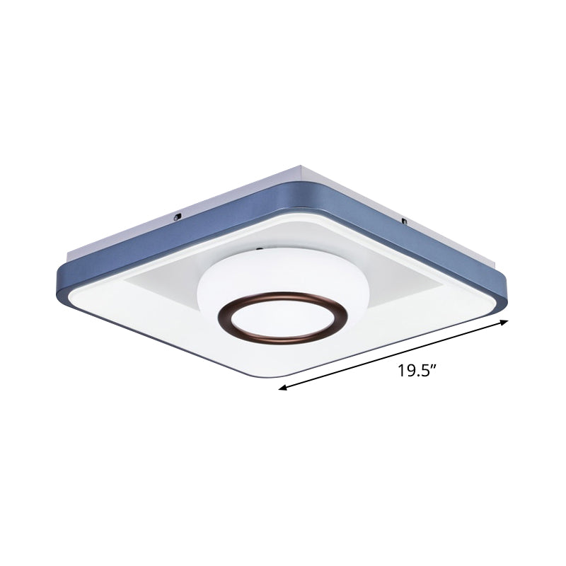 Triangle/Bubble/Circle Flush Mount Lamp Modern Acrylic Blue-White LED Ceiling Light with Square Frame Clearhalo 'Ceiling Lights' 'Close To Ceiling Lights' 'Close to ceiling' 'Flush mount' Lighting' 781441
