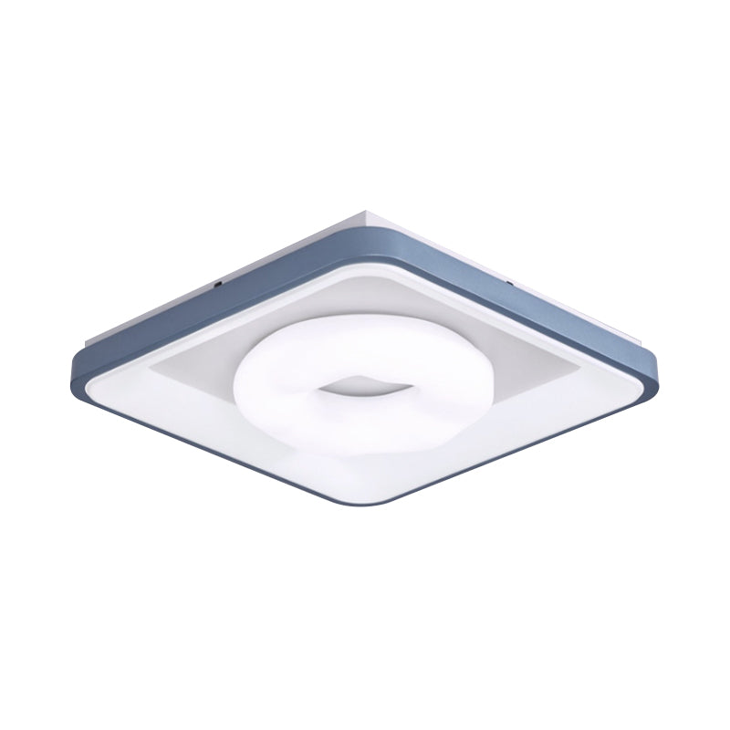 Triangle/Bubble/Circle Flush Mount Lamp Modern Acrylic Blue-White LED Ceiling Light with Square Frame Clearhalo 'Ceiling Lights' 'Close To Ceiling Lights' 'Close to ceiling' 'Flush mount' Lighting' 781448