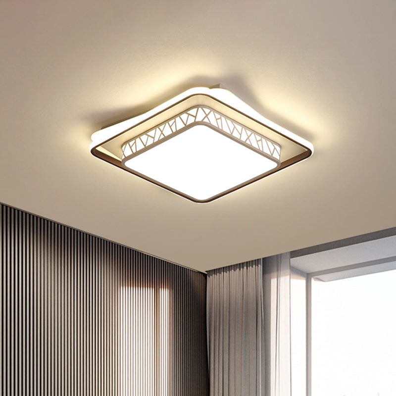 X-Side Square LED Flush Mount Lighting Modern Acrylic White LED Ceiling Light Fixture for Bedroom White Clearhalo 'Ceiling Lights' 'Close To Ceiling Lights' 'Close to ceiling' 'Flush mount' Lighting' 781494