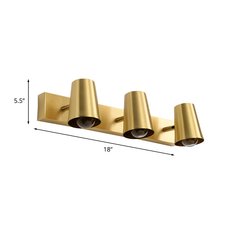 1/2/3-Head Metal Vanity Lighting Antiqued Brass Finish Cup Shape Bathroom Wall Sconce Lamp Clearhalo 'Vanity Lights' 'Wall Lights' Lighting' 784771