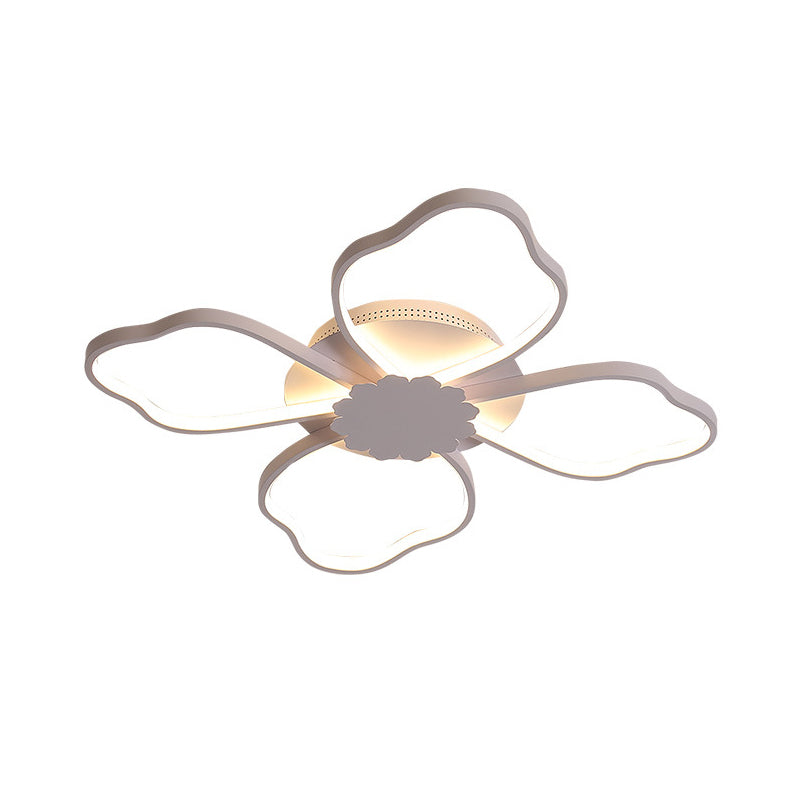 White Clover LED Close to Ceiling Light Minimalist Aluminum Flush Mount Lighting in Warm/White Light Clearhalo 'Ceiling Lights' 'Close To Ceiling Lights' 'Close to ceiling' 'Flush mount' Lighting' 785915