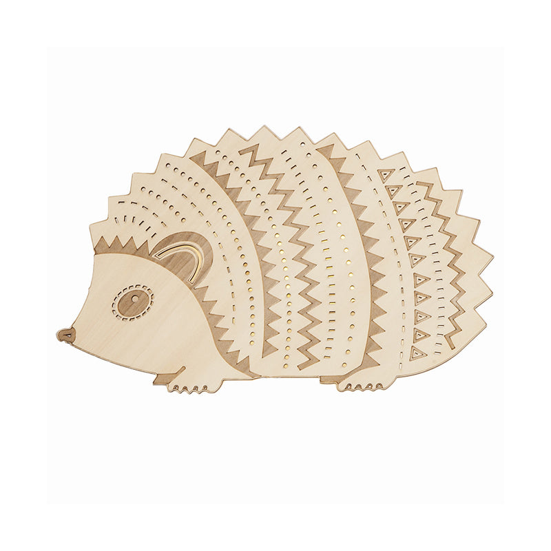 Wood Hedgehog Flush Mount Wall Sconce Kids Beige LED Wall Lighting Fixture for Bedside, Leftward/Rightward Clearhalo 'Wall Lamps & Sconces' 'Wall Lights' Lighting' 787208