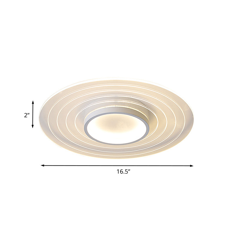 White Ultra-Thin Disk Flushmount Simple 16.5