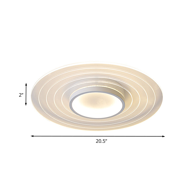 White Ultra-Thin Disk Flushmount Simple 16.5