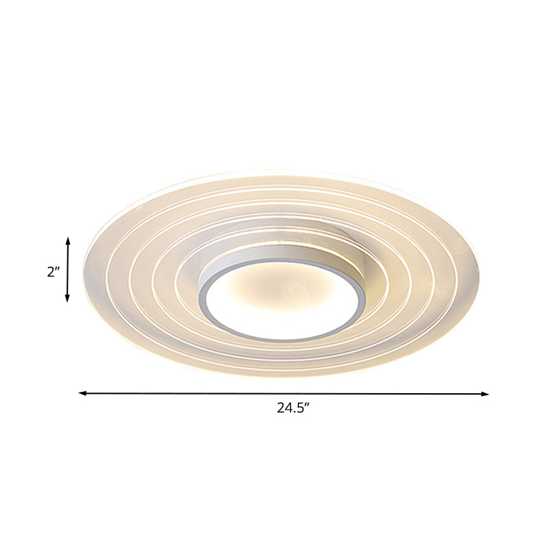 White Ultra-Thin Disk Flushmount Simple 16.5