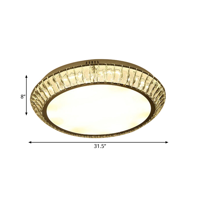 Beveled Inlaid Crystal Round Flushmount Minimalist Living Room 23.5