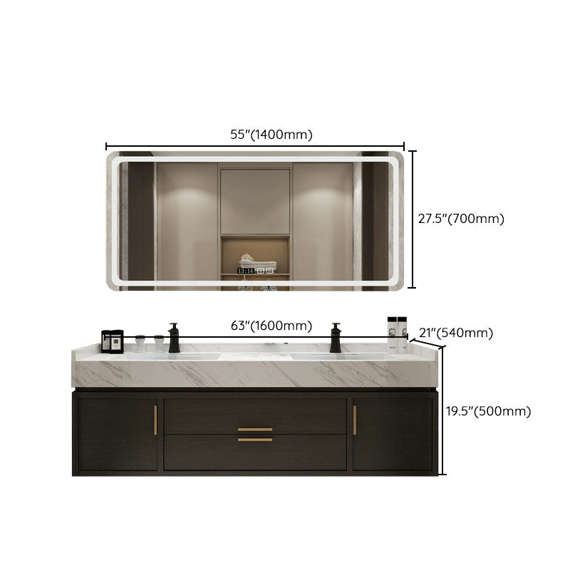 Wall Mount Mirror Included Bath Vanity with Faucet Doors for Bathroom Clearhalo 'Bathroom Remodel & Bathroom Fixtures' 'Bathroom Vanities' 'bathroom_vanities' 'Home Improvement' 'home_improvement' 'home_improvement_bathroom_vanities' 7943049
