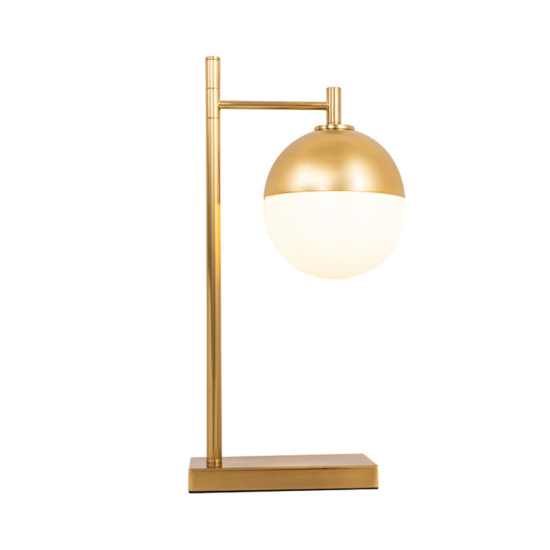 Contemporary Global Nightstand Lamp Metal 1 Head Bedroom Night Table Light in Brass Clearhalo 'Lamps' 'Table Lamps' Lighting' 799042