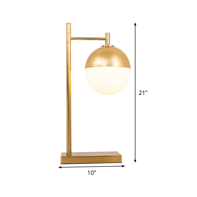 Contemporary Global Nightstand Lamp Metal 1 Head Bedroom Night Table Light in Brass Clearhalo 'Lamps' 'Table Lamps' Lighting' 799043