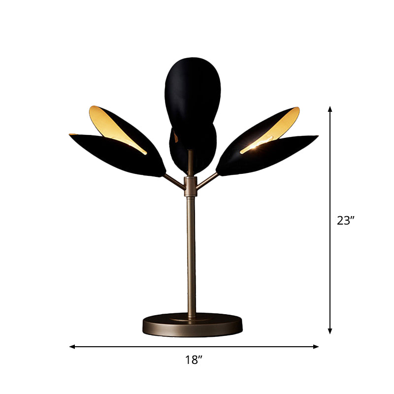 Black and Gold Branch Nightstand Lamp Contemporary 4 Lights Iron Table Light for Living Room Clearhalo 'Lamps' 'Table Lamps' Lighting' 800951