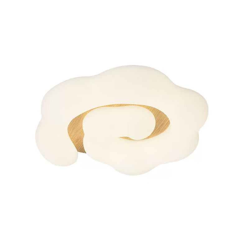 Wood Cloud Ceiling Light Fixture Nordic LED Plastic Flush Mount Lighting for Children Bedroom Clearhalo 'Ceiling Lights' 'Close To Ceiling Lights' 'Close to ceiling' 'Flush mount' Lighting' 810349