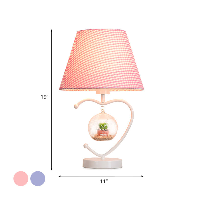 Metal Heart Shape Desk Lamp Contemporary Single Head Blue/Pink Reading Book Light for Study Room Clearhalo 'Lamps' 'Table Lamps' Lighting' 810735