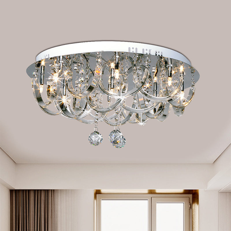 Twisted Clear Crystal Flush Mount Lighting Fixture Modernism 8 Heads Bedroom Ceiling Light 8 Clear Clearhalo 'Ceiling Lights' 'Close To Ceiling Lights' 'Close to ceiling' 'Flush mount' Lighting' 812301