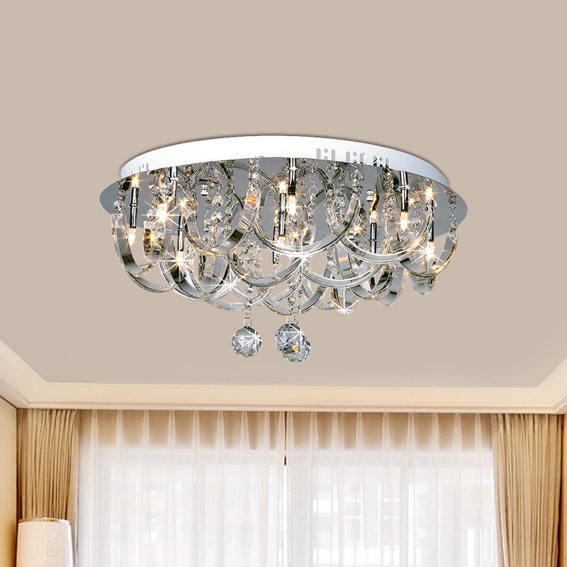 Twisted Clear Crystal Flush Mount Lighting Fixture Modernism 8 Heads Bedroom Ceiling Light Clearhalo 'Ceiling Lights' 'Close To Ceiling Lights' 'Close to ceiling' 'Flush mount' Lighting' 812302