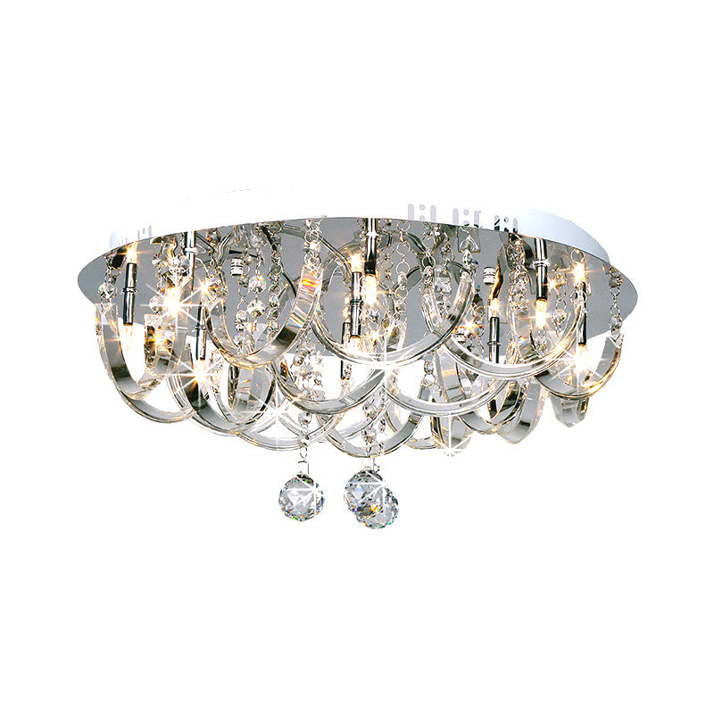 Twisted Clear Crystal Flush Mount Lighting Fixture Modernism 8 Heads Bedroom Ceiling Light Clearhalo 'Ceiling Lights' 'Close To Ceiling Lights' 'Close to ceiling' 'Flush mount' Lighting' 812303