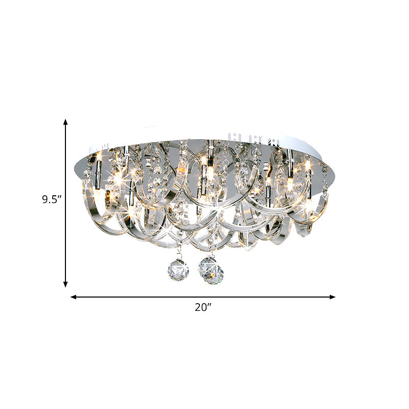 Twisted Clear Crystal Flush Mount Lighting Fixture Modernism 8 Heads Bedroom Ceiling Light Clearhalo 'Ceiling Lights' 'Close To Ceiling Lights' 'Close to ceiling' 'Flush mount' Lighting' 812304