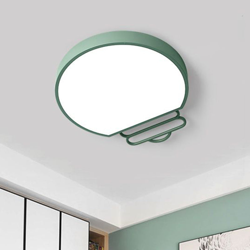 Nordic LED Flush Lighting with Acrylic Shade White/Green/Grey Bulb Shape Ceiling Mounted Lamp Green Clearhalo 'Ceiling Lights' 'Close To Ceiling Lights' 'Close to ceiling' Lighting' 813108