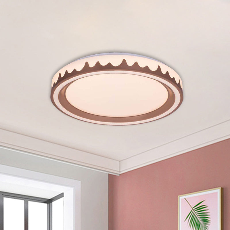White/Gold/Coffee Circle Flush Light Fixture Modernist LED Acrylic Flush Mounted Lamp for Living Room Clearhalo 'Ceiling Lights' 'Close To Ceiling Lights' 'Close to ceiling' 'Flush mount' Lighting' 813244