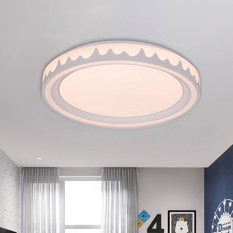 White/Gold/Coffee Circle Flush Light Fixture Modernist LED Acrylic Flush Mounted Lamp for Living Room White Clearhalo 'Ceiling Lights' 'Close To Ceiling Lights' 'Close to ceiling' 'Flush mount' Lighting' 813247
