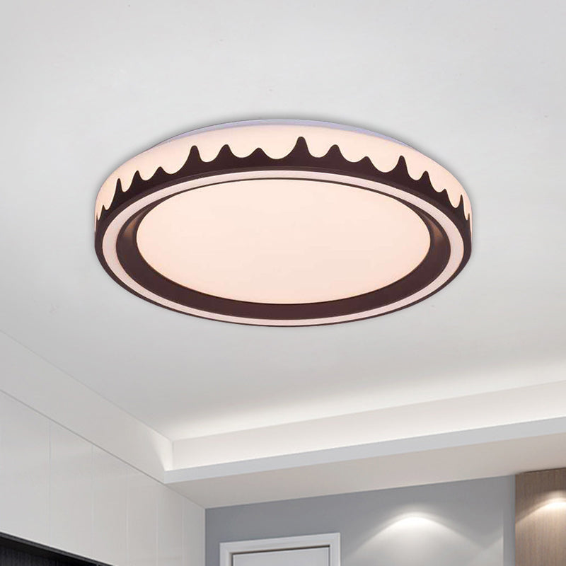 White/Gold/Coffee Circle Flush Light Fixture Modernist LED Acrylic Flush Mounted Lamp for Living Room Coffee Clearhalo 'Ceiling Lights' 'Close To Ceiling Lights' 'Close to ceiling' 'Flush mount' Lighting' 813251