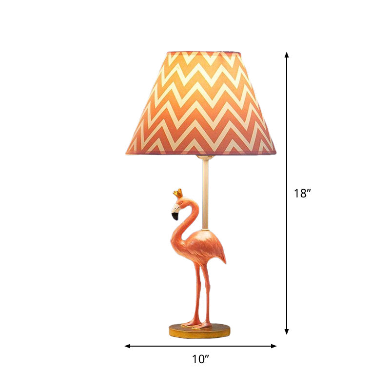 Flamingo Reading Light Cartoon Resin 1 Head Bedroom Nightstand Lamp in Pink, 7.5