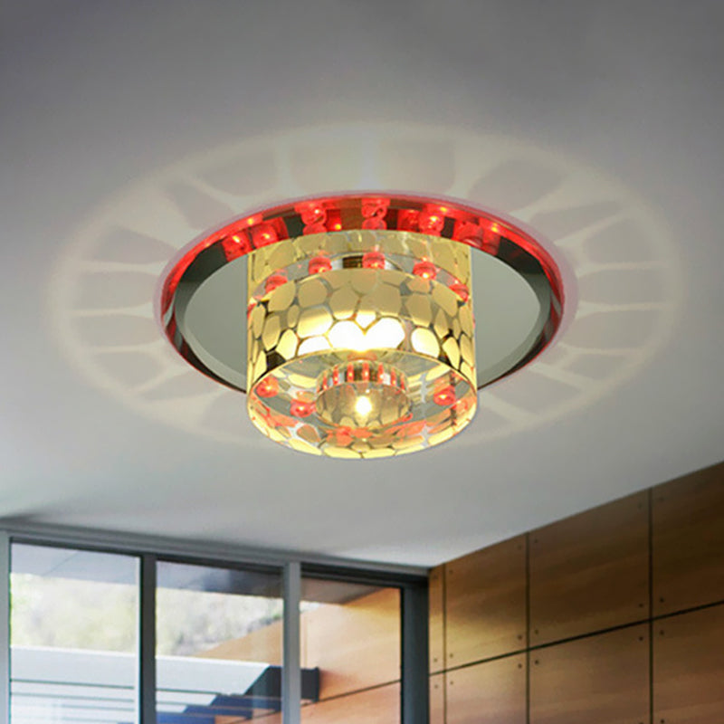 Modernism Cylinder Flushmount Lighting LED Clear Crystal Ceiling Mount for Living Room Clear Clearhalo 'Ceiling Lights' 'Close To Ceiling Lights' 'Close to ceiling' 'Flush mount' Lighting' 814075