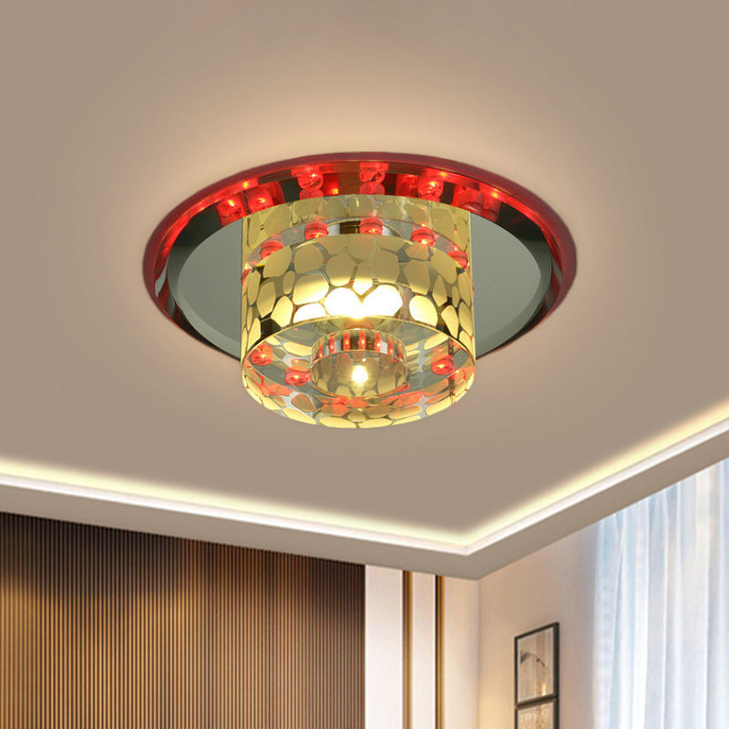 Modernism Cylinder Flushmount Lighting LED Clear Crystal Ceiling Mount for Living Room Clearhalo 'Ceiling Lights' 'Close To Ceiling Lights' 'Close to ceiling' 'Flush mount' Lighting' 814076