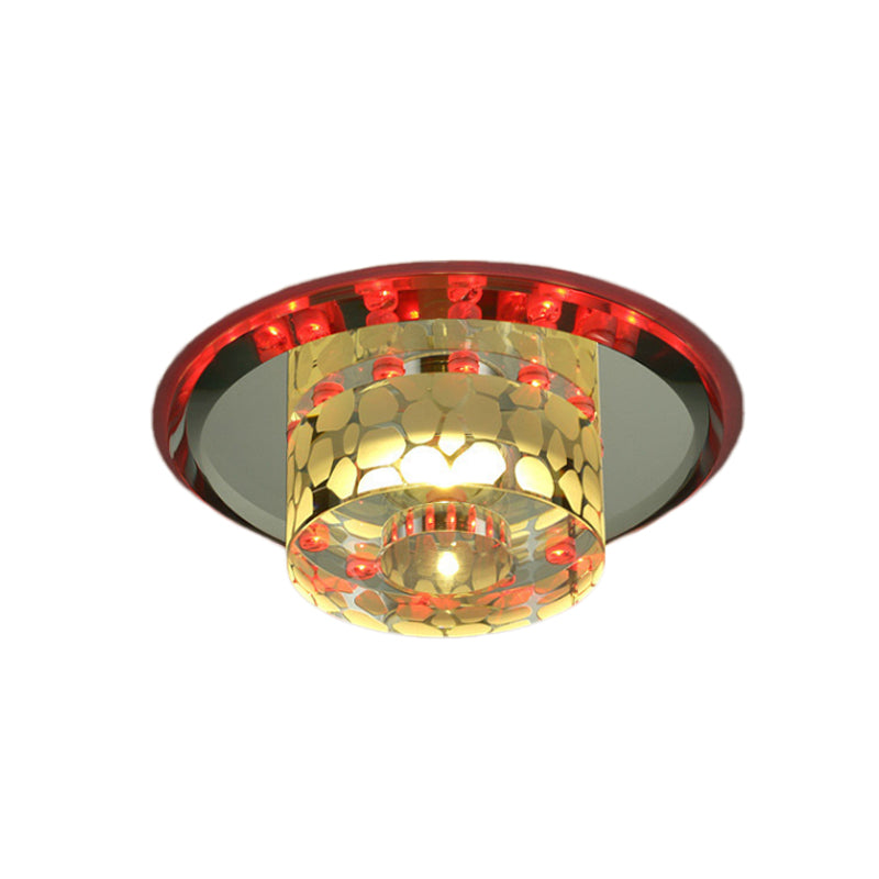 Modernism Cylinder Flushmount Lighting LED Clear Crystal Ceiling Mount for Living Room Clearhalo 'Ceiling Lights' 'Close To Ceiling Lights' 'Close to ceiling' 'Flush mount' Lighting' 814077