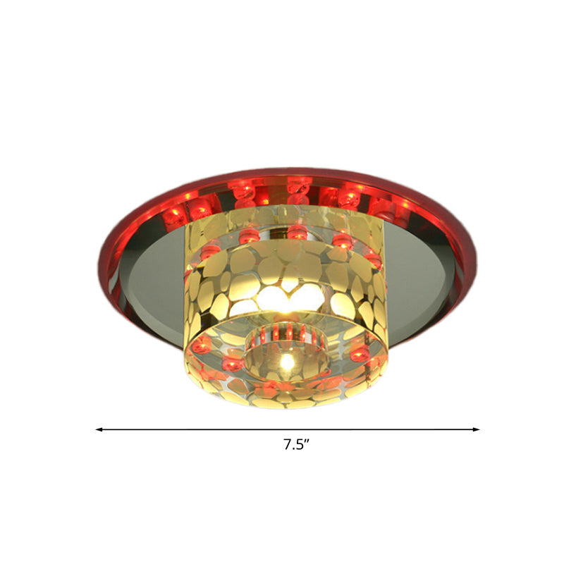 Modernism Cylinder Flushmount Lighting LED Clear Crystal Ceiling Mount for Living Room Clearhalo 'Ceiling Lights' 'Close To Ceiling Lights' 'Close to ceiling' 'Flush mount' Lighting' 814078