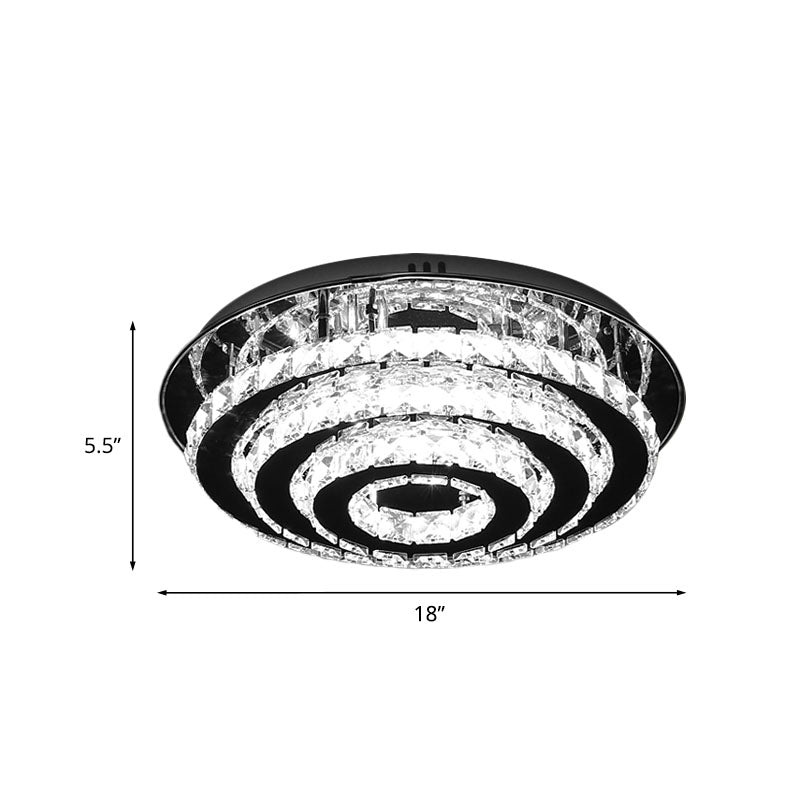 Tiered Ring Crystal Flush Mount Light Fixture Simple Style LED Bedroom Ceiling Flush in Chrome Clearhalo 'Ceiling Lights' 'Close To Ceiling Lights' 'Close to ceiling' 'Flush mount' Lighting' 814189