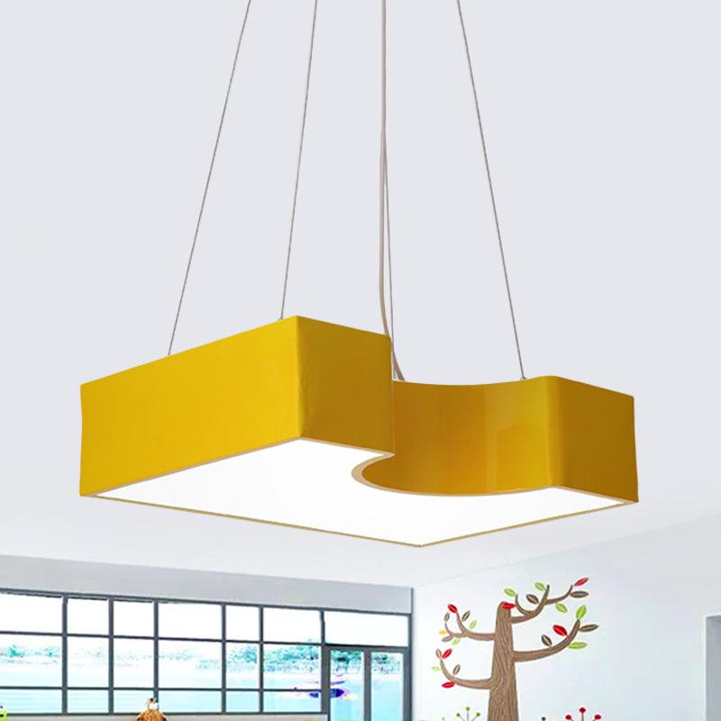 Arch Bridge Kindergarten Hanging Light Acrylic Kids LED Pendant Lighting Fixture in Red/Blue/Yellow Clearhalo 'Ceiling Lights' 'Pendant Lights' 'Pendants' Lighting' 814651